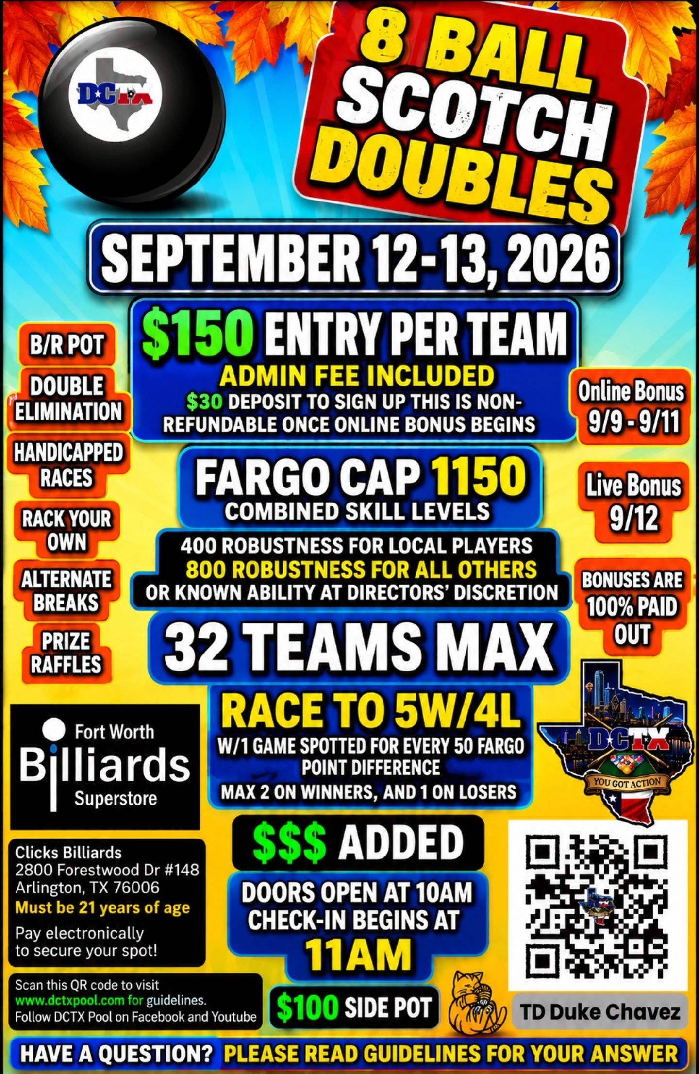 DCTX Scotch Doubles Tournament 9/12/26