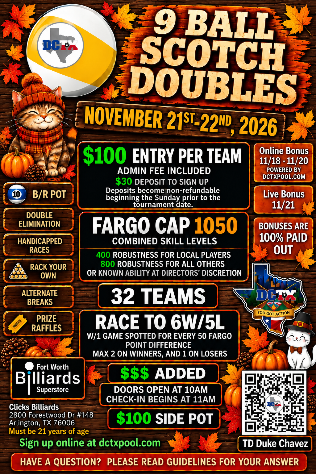 DCTX Scotch Doubles Tournament 11/21-11/22